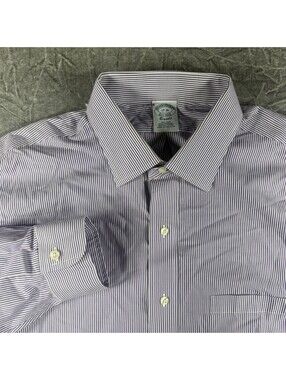 Eton Men's Dress Shirt Striped Purple Button-Up Size 17-36